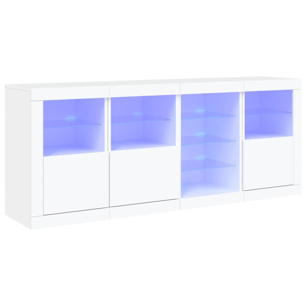 Sideboard with LED Lights White 164x37x67 cm Price