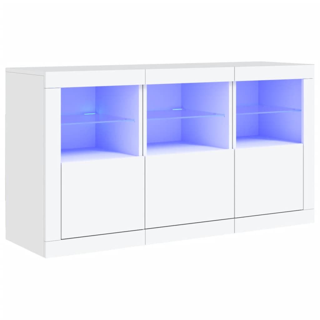 Sideboard with LED Lights White 123x37x67 cm Price