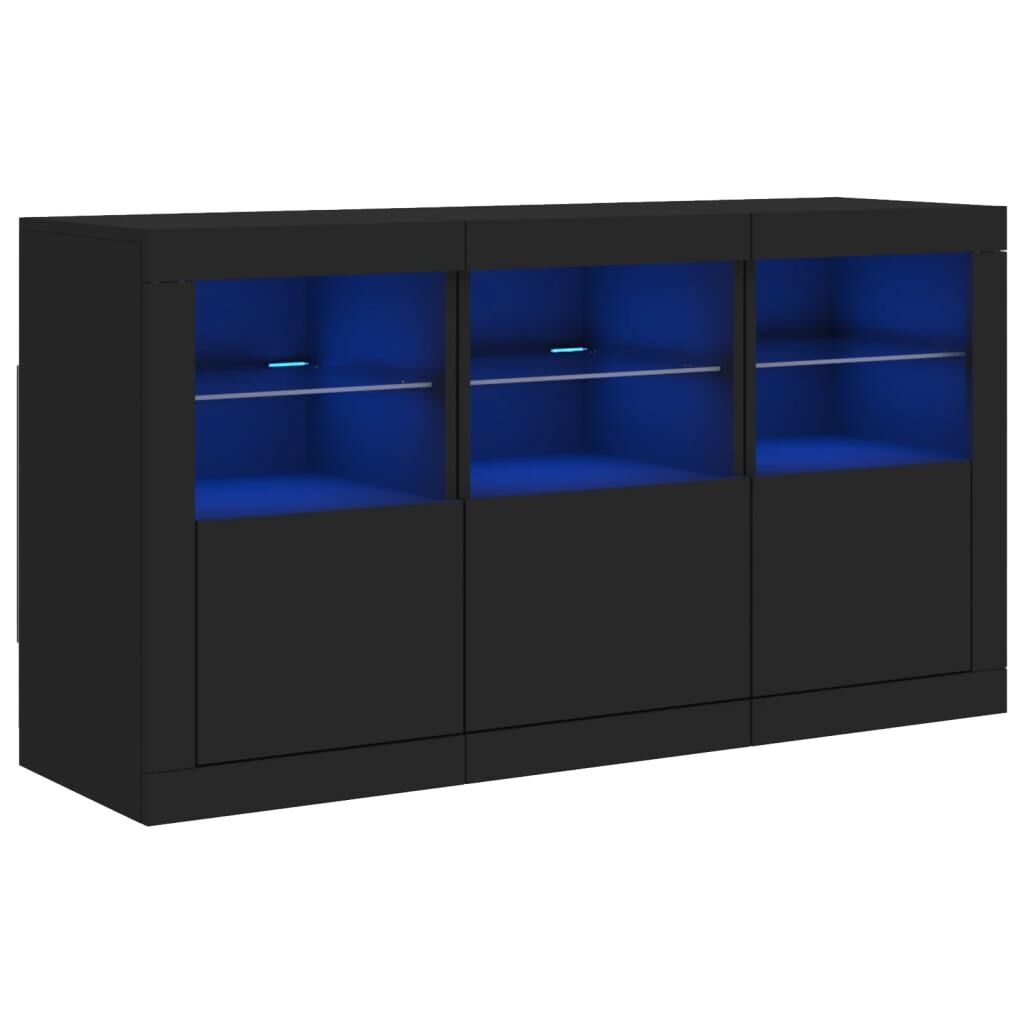 Sideboard with LED Lights Black 123x37x67 cm Price