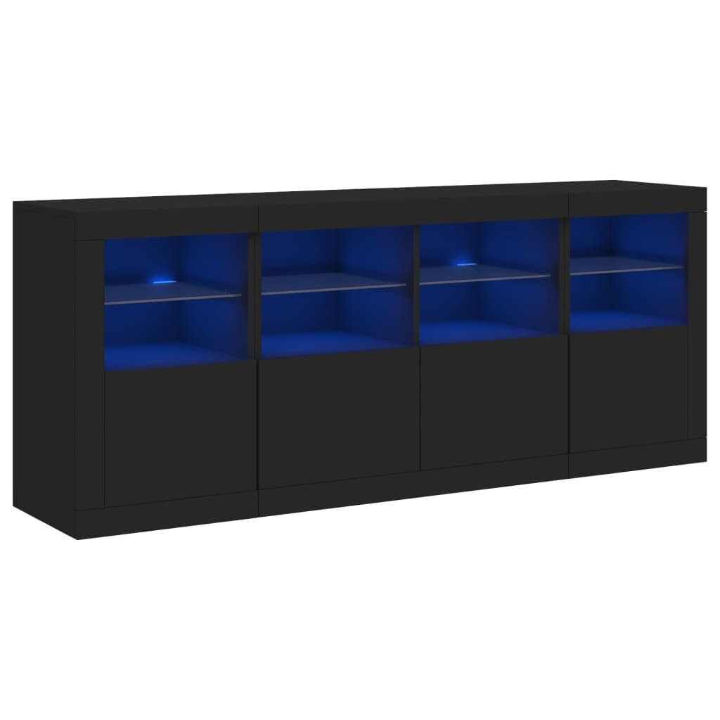 Sideboard with LED Lights Black 163x37x67 cm Price