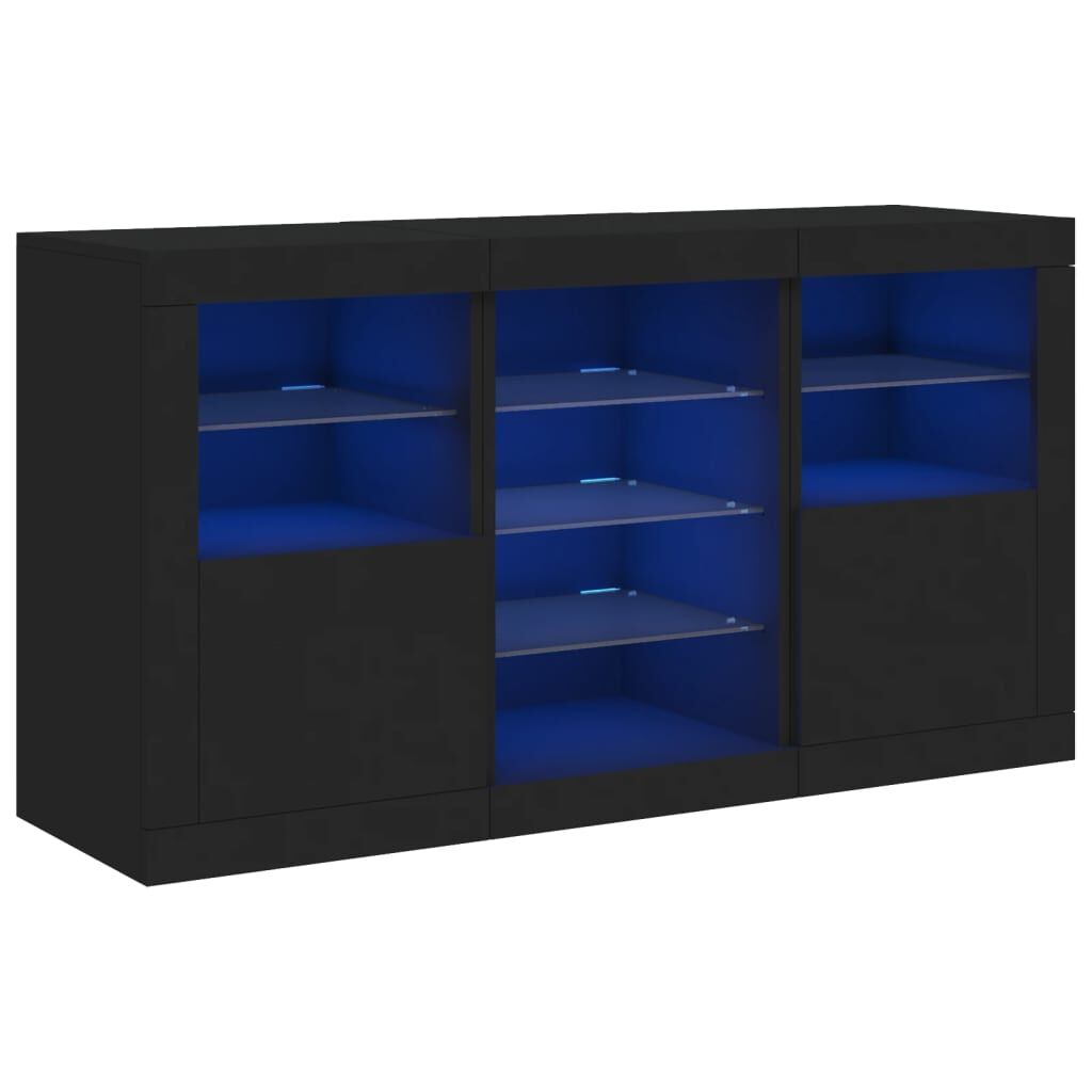 Sideboard with LED Lights Black 123x37x67 cm Price