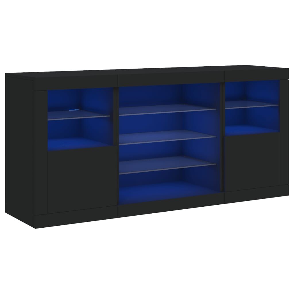 Sideboard with LED Lights Black 142.5x37x67 cm Price