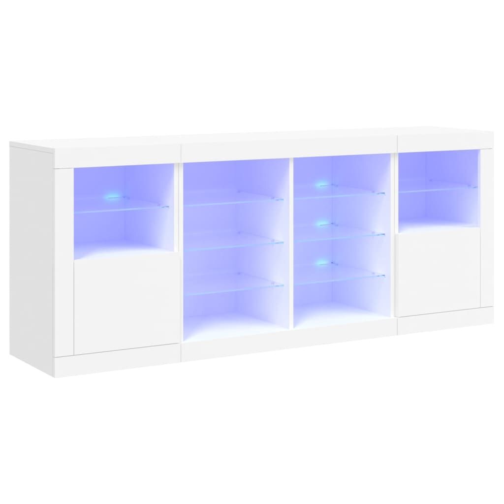 Sideboard with LED Lights White 163x37x67 cm Price