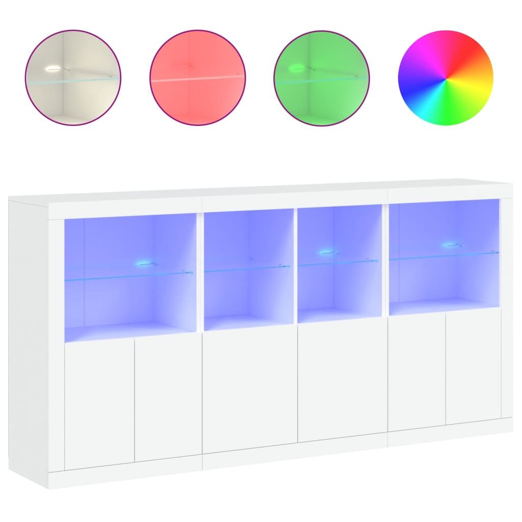 Sideboard with LED Lights White 202x37x100 cm Price