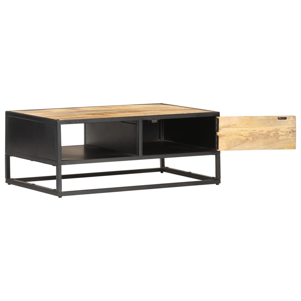 Coffee Table with Carved Door 90x55x36 cm Rough Mango Wood Price