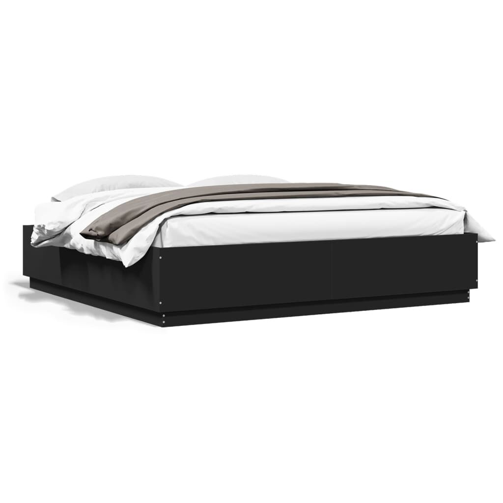 Bed Frame without Mattress Black 183x203 cm King Price