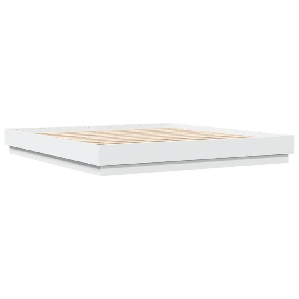 Bed Frame without Mattress White 183x203 cm King Price