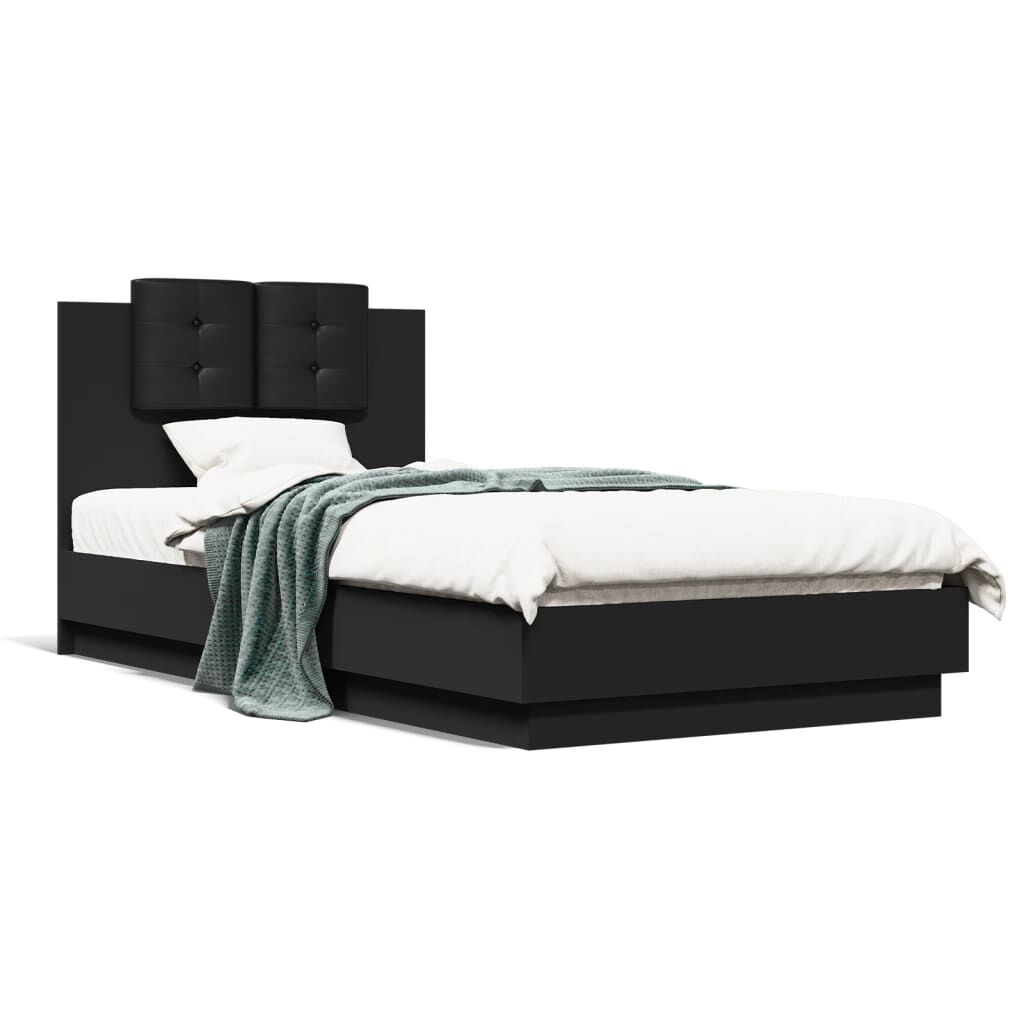 Bed Frame without Mattress Black 90x190 cm Price