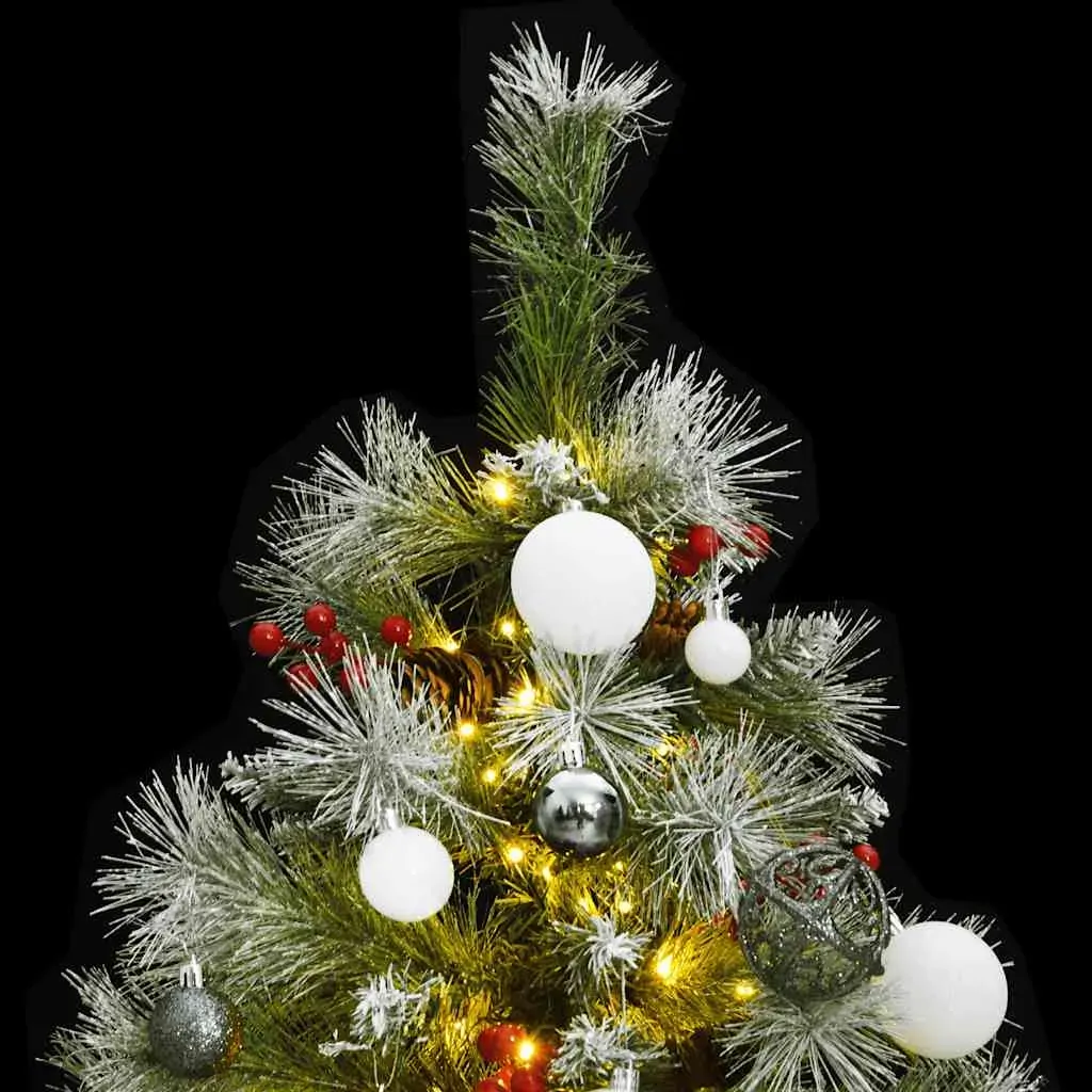 Artificial Hinged Christmas Tree with 150 LEDs & Ball Set 120 cm Price
