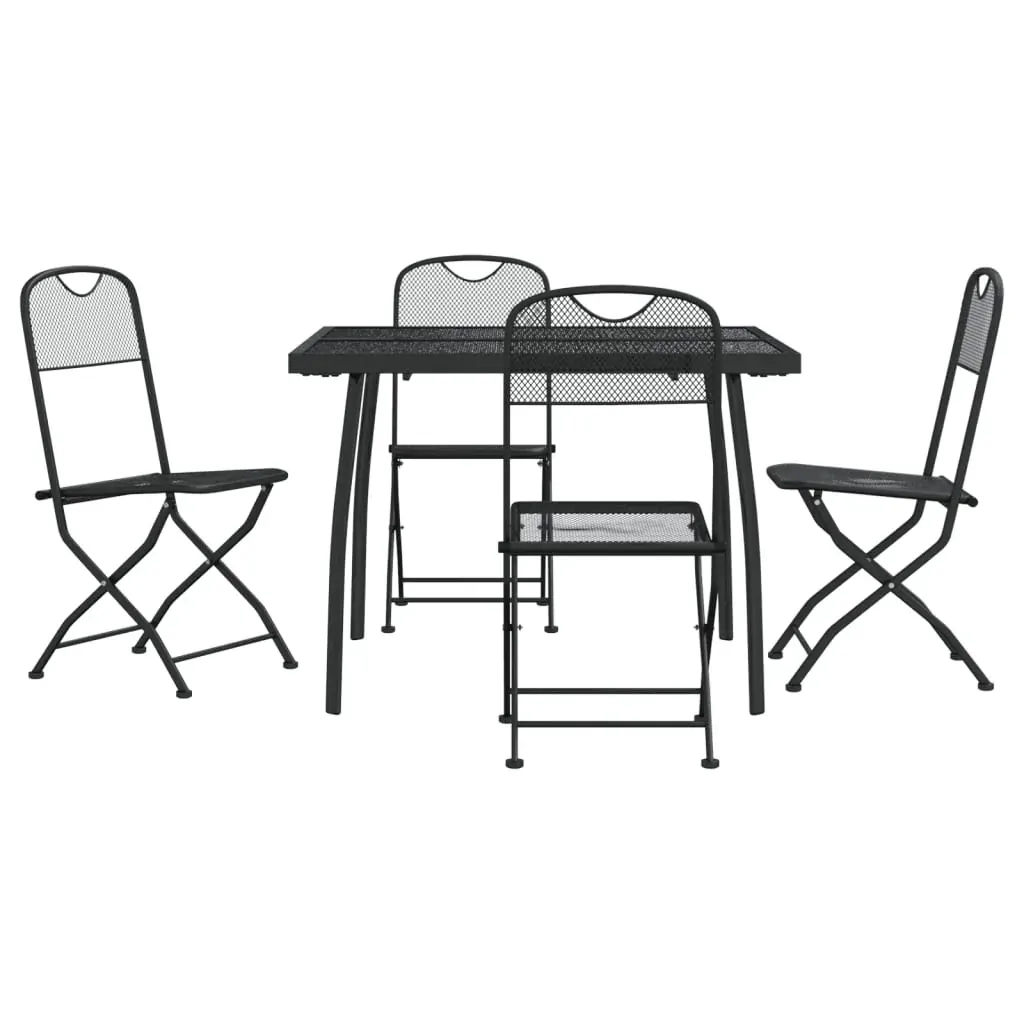 5 Piece Garden Dining Set Anthracite Metal Mesh Price