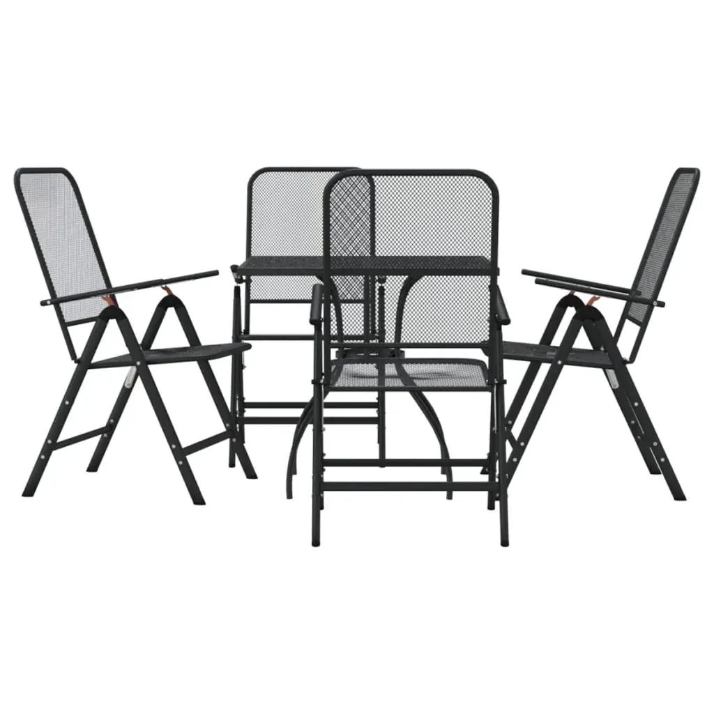5 Piece Garden Dining Set Anthracite Metal Mesh Price