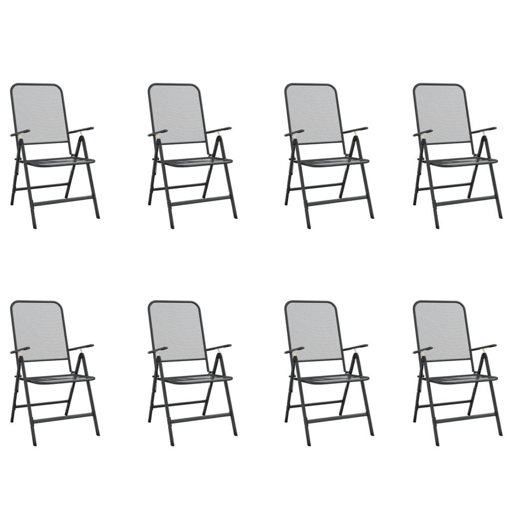 9 Piece Garden Dining Set Anthracite Metal Mesh Price