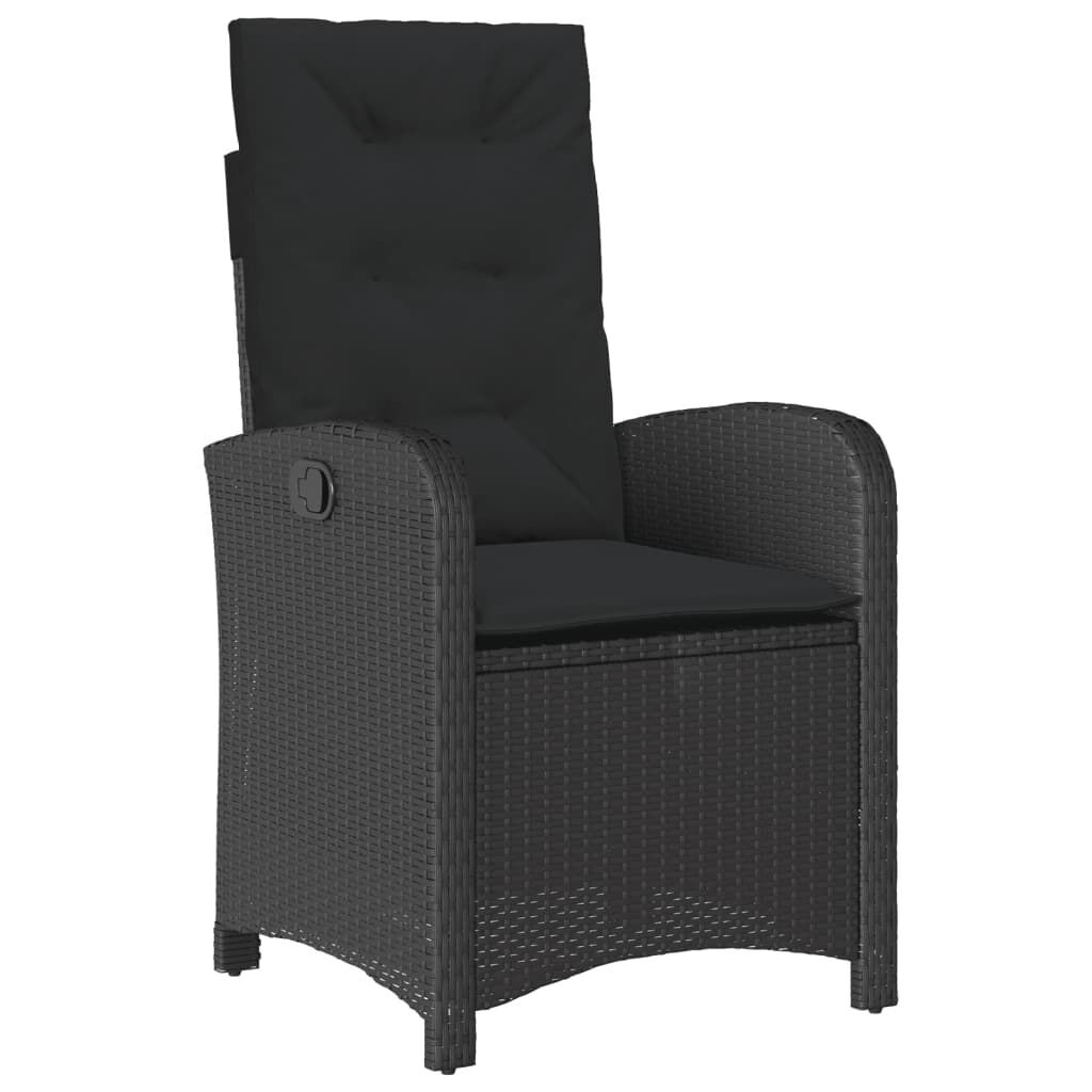 9 Piece Garden Dining Set with Cushions Black Poly Rattan Price