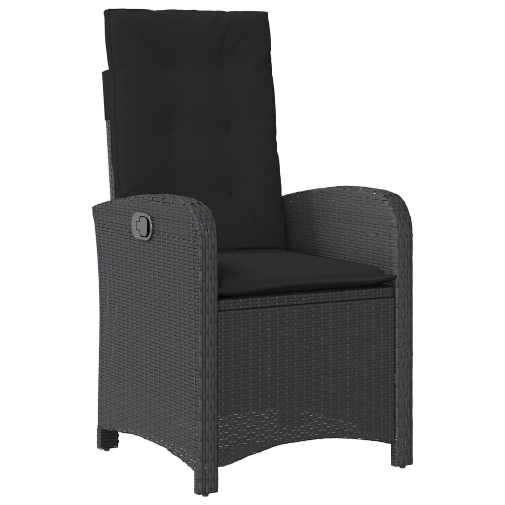 5 Piece Garden Dining Set with Cushions Black Poly Rattan Price