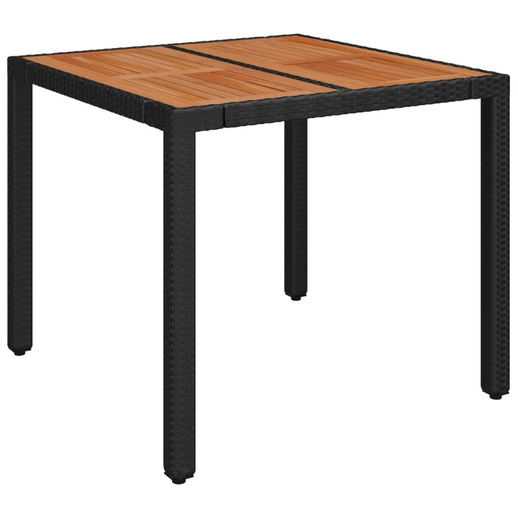 3 Piece Garden Dining Set with Cushions Black Poly Rattan Price