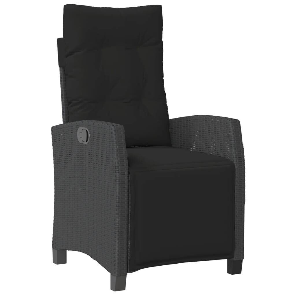 5 Piece Garden Dining Set with Cushions Black Poly Rattan Price