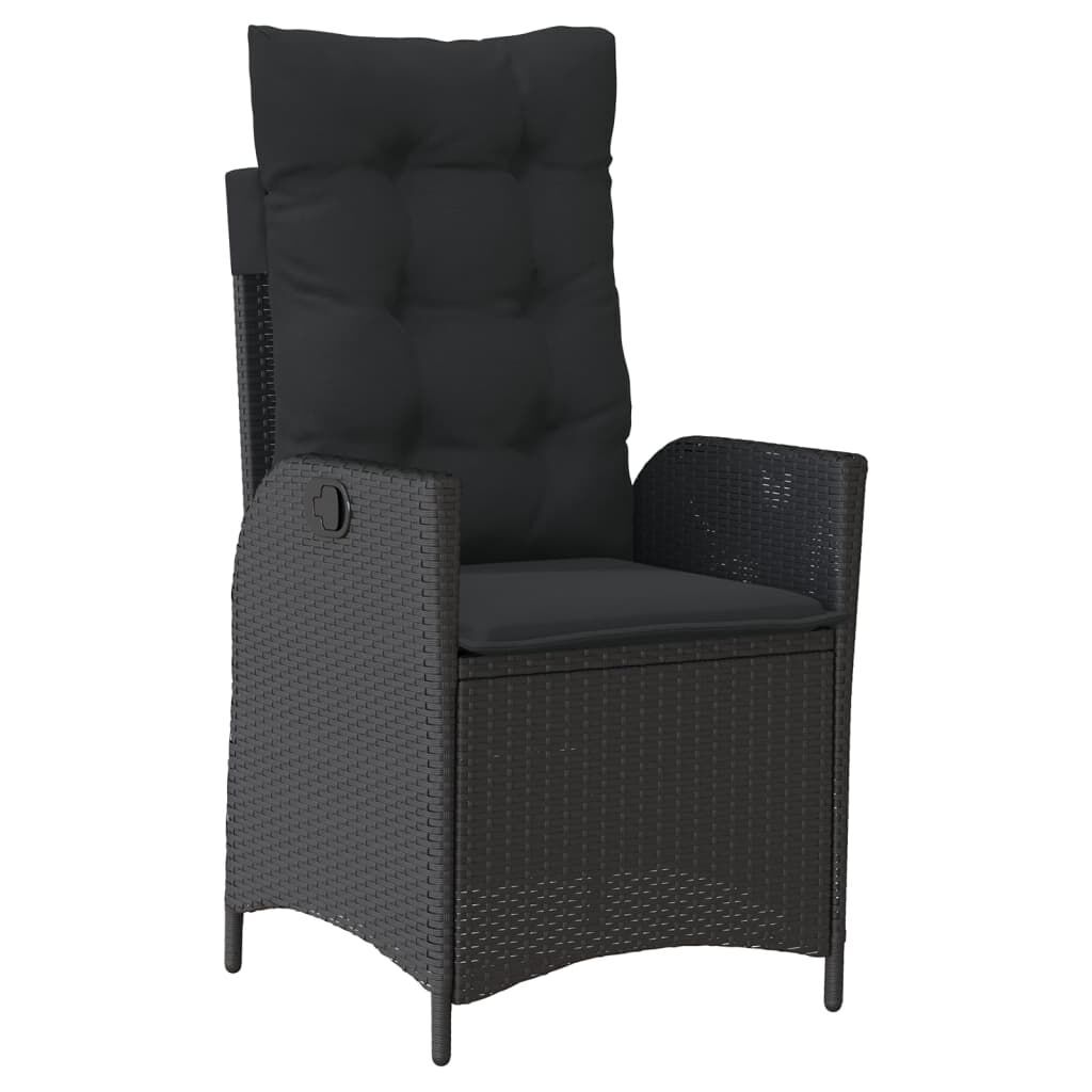 9 Piece Garden Dining Set with Cushions Black Poly Rattan Price