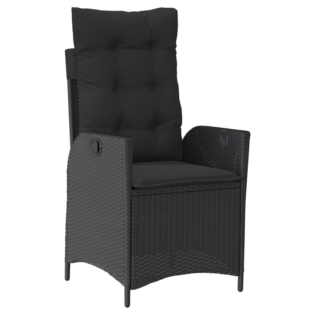 5 Piece Garden Dining Set with Cushions Black Poly Rattan Price