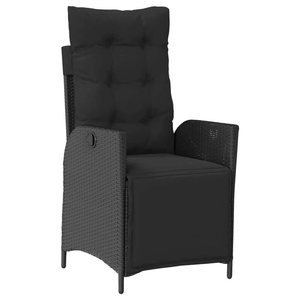 5 Piece Garden Dining Set with Cushions Black Poly Rattan Price