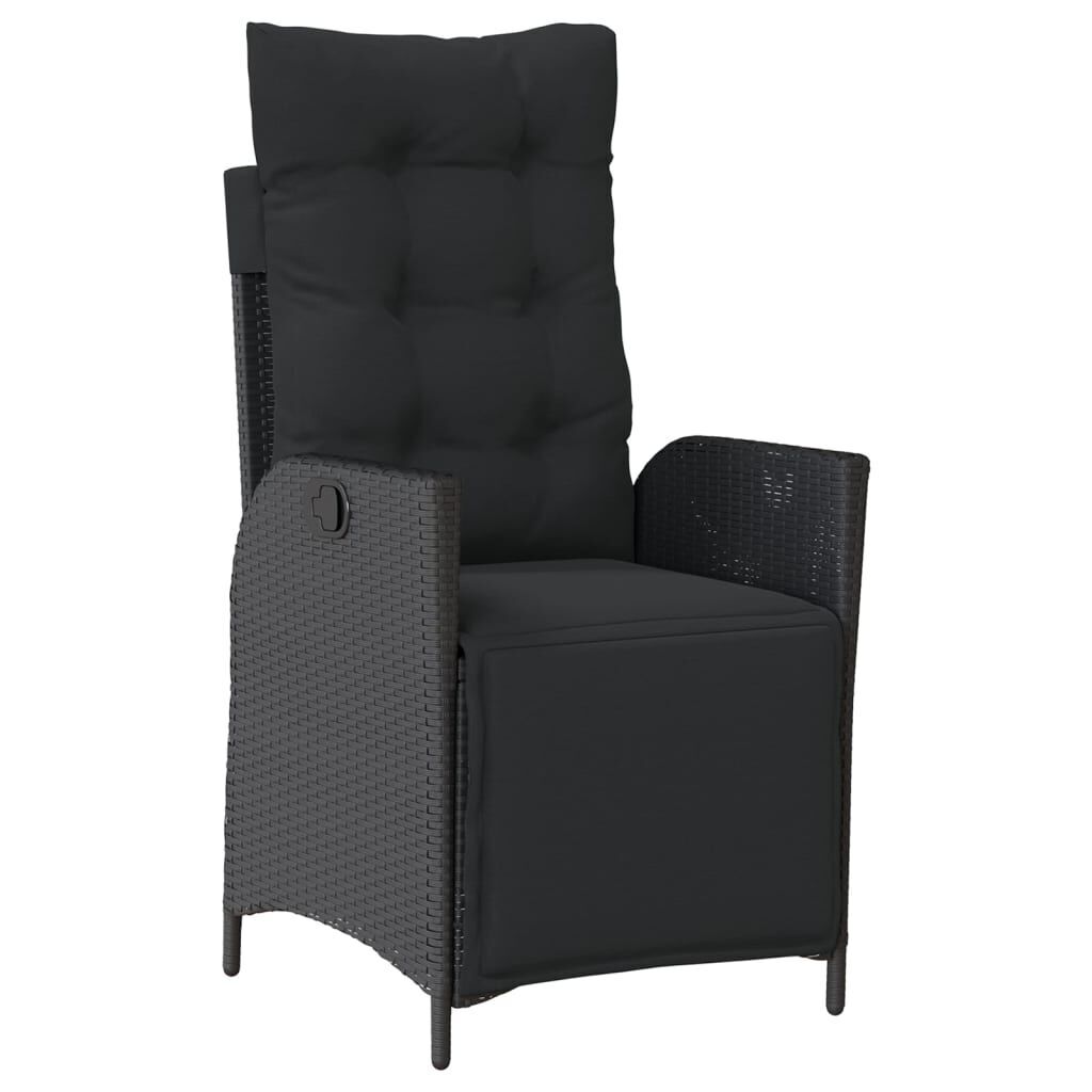 5 Piece Garden Dining Set with Cushions Black Poly Rattan Price