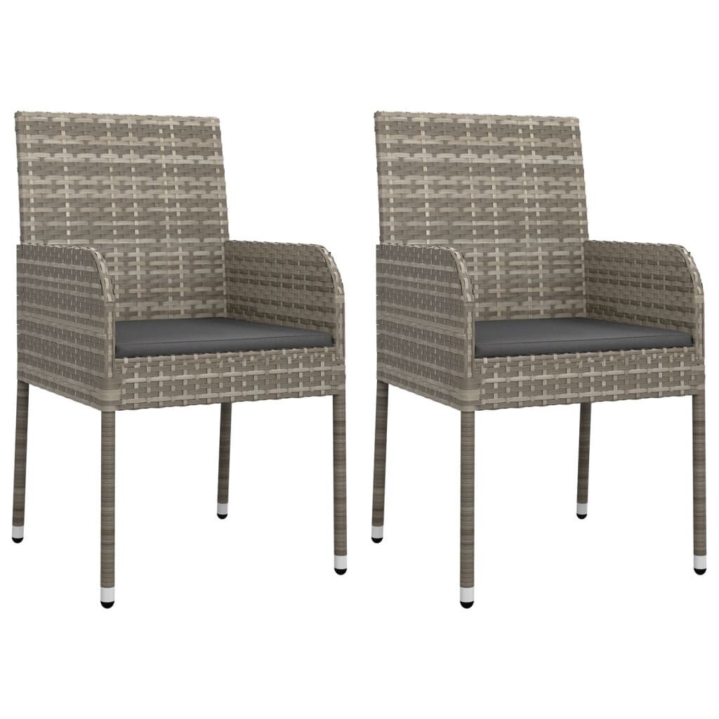 9 Piece Garden Dining Set with Cushions Grey Poly Rattan Price