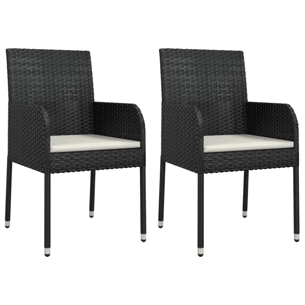 9 Piece Garden Dining Set with Cushions Black Poly Rattan Price