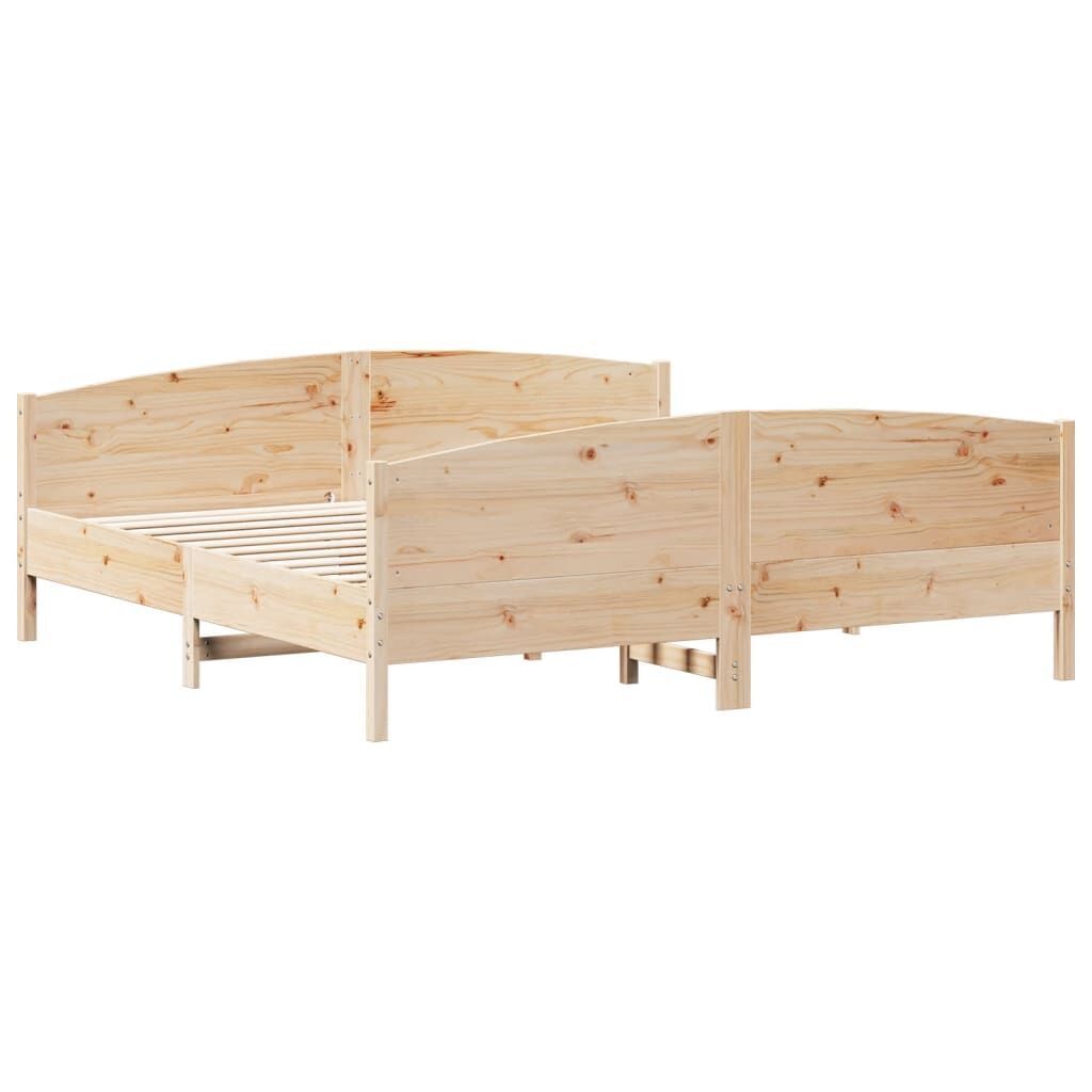 Bed Frame without Mattress 183x203 cm King Solid Wood Pine Price