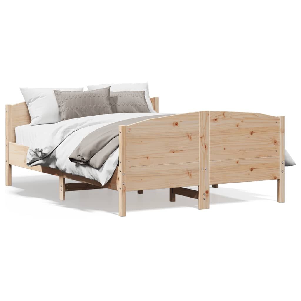 Bed Frame without Mattress 135x190 cm Solid Wood Pine Price