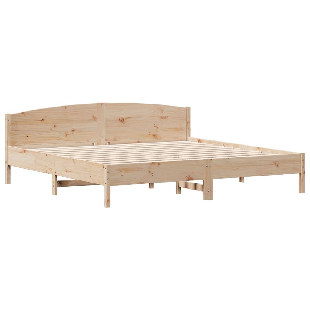 Bed Frame without Mattress 183x203 cm King Solid Wood Pine Price