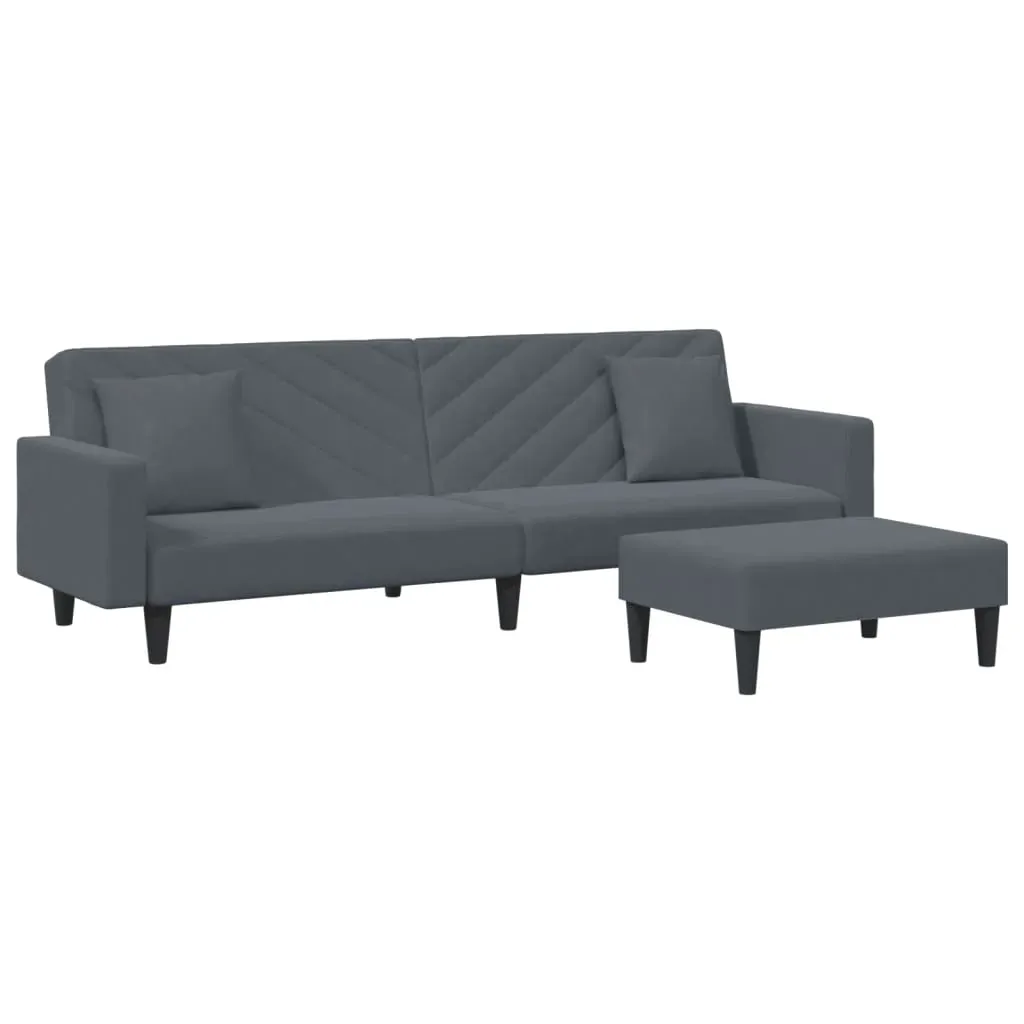 2 Piece Sofa Set with Pillows Dark Grey Velvet Price