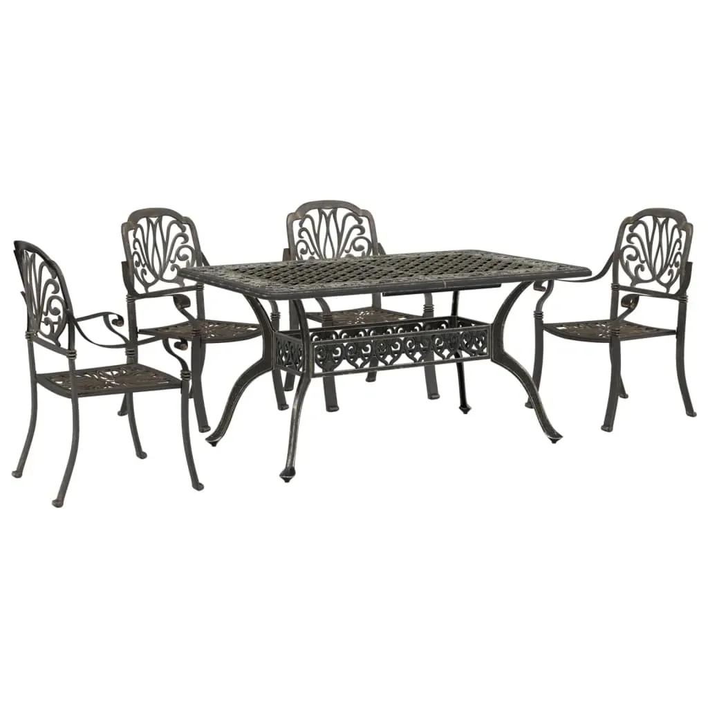 5 Piece Garden Dining Set Bronze Cast Aluminium Price
