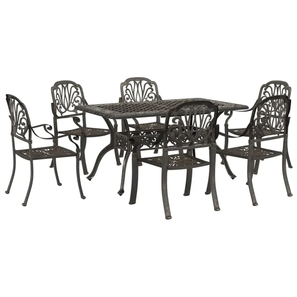 7 Piece Garden Dining Set Bronze Cast Aluminium Price