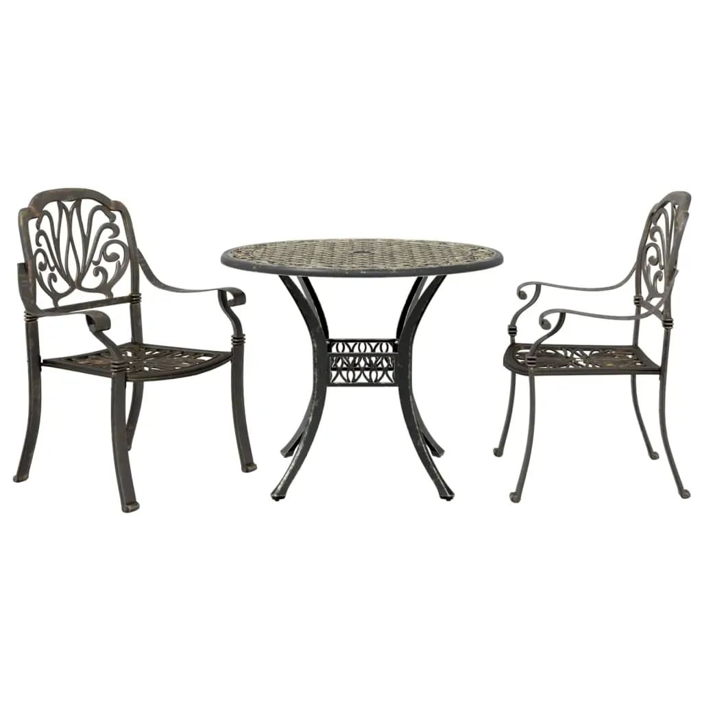 3 Piece Bistro Set Bronze Cast Aluminium Price