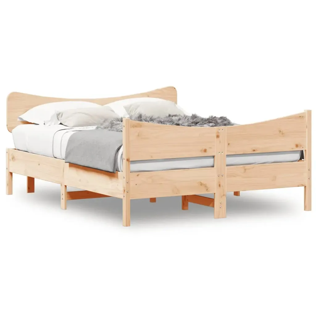 Bed Frame without Mattress 150x200 cm Solid Wood Pine Price