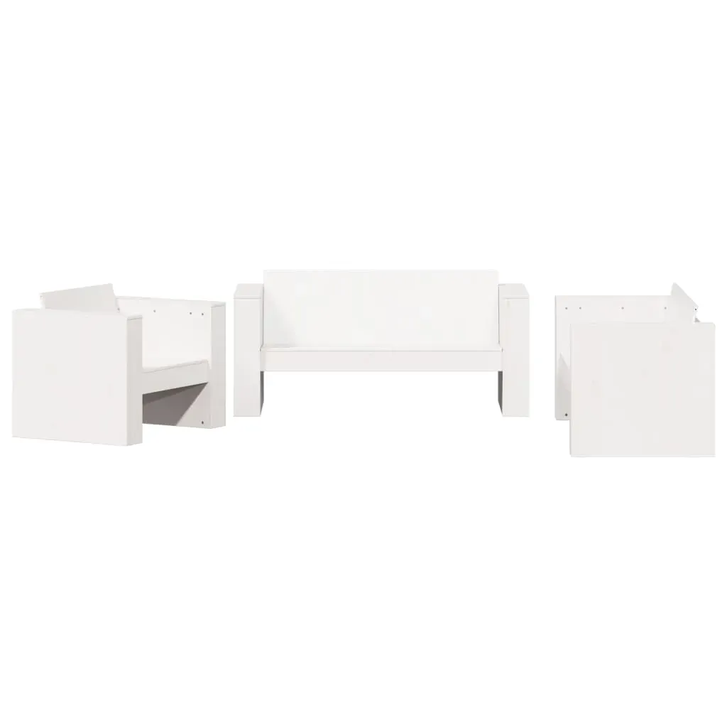 2 Piece Garden Lounge Set White Solid Wood Pine Price