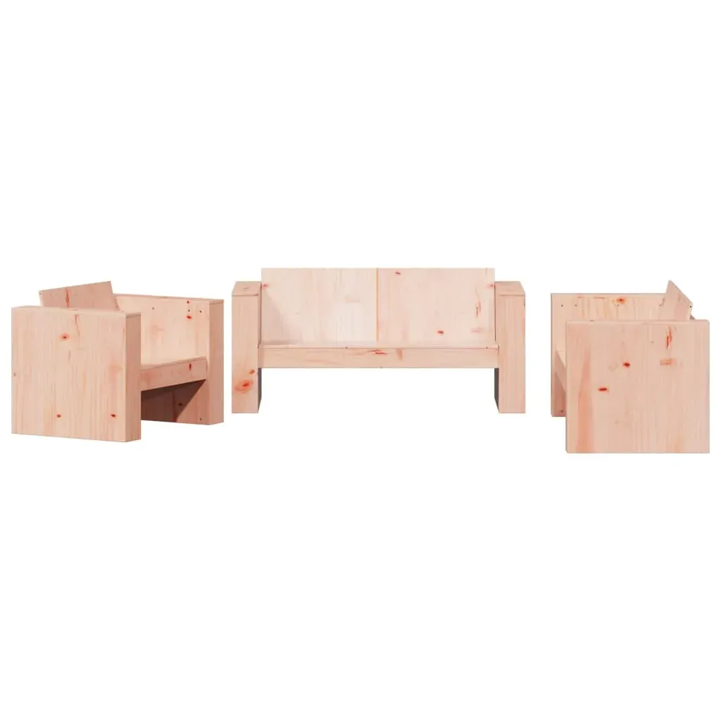 2 Piece Garden Lounge Set Solid Wood Douglas Price