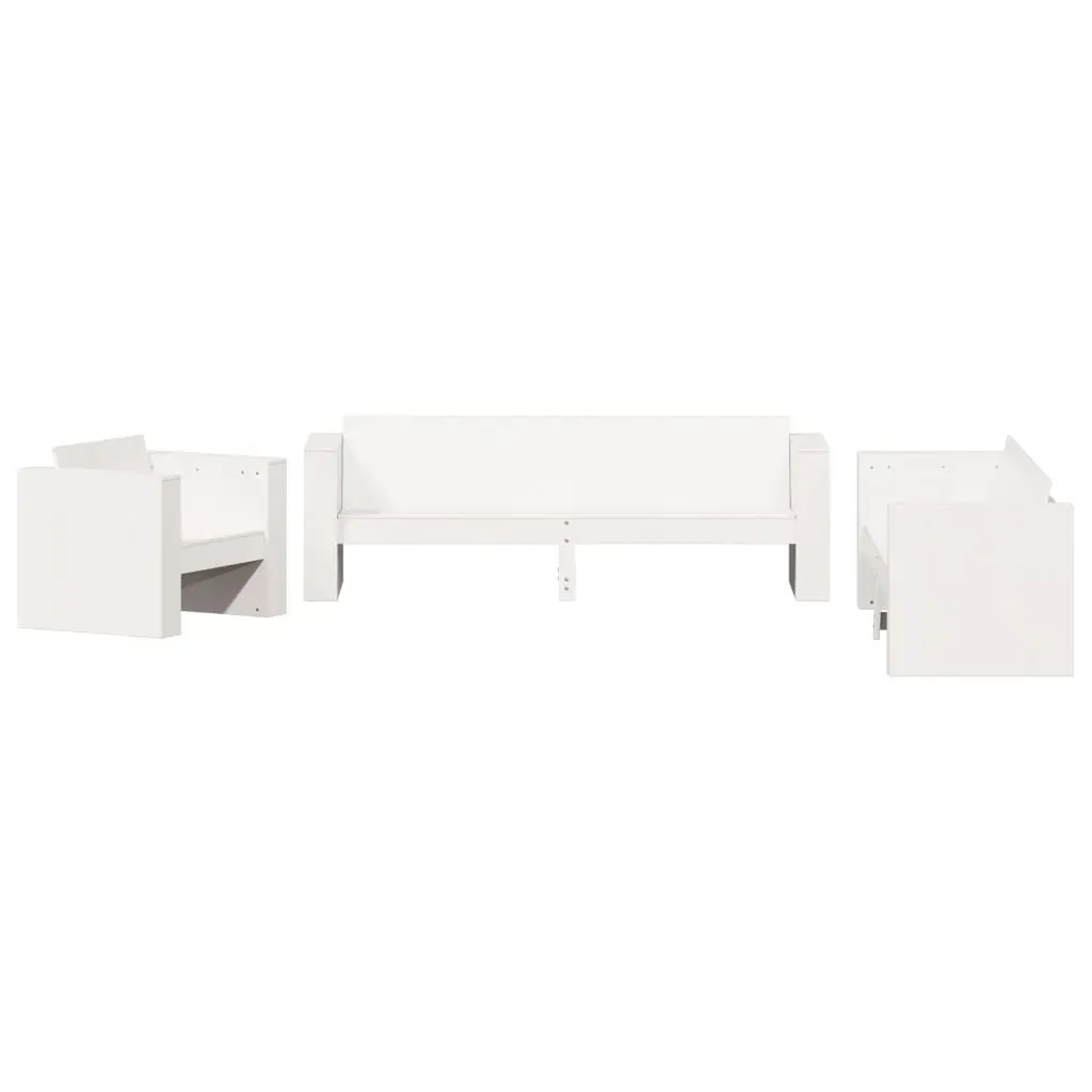 2 Piece Garden Lounge Set White Solid Wood Pine Price