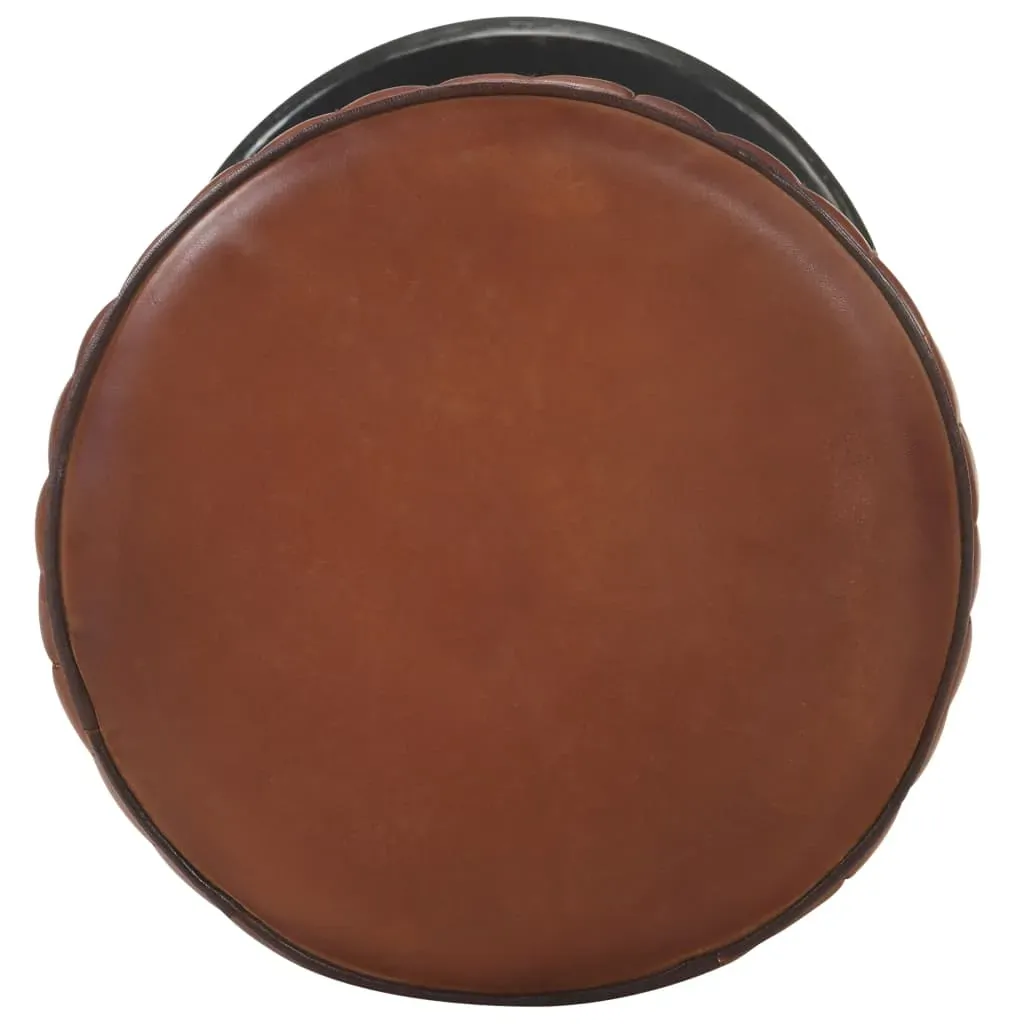 Bar Stool Brown Real Leather Price