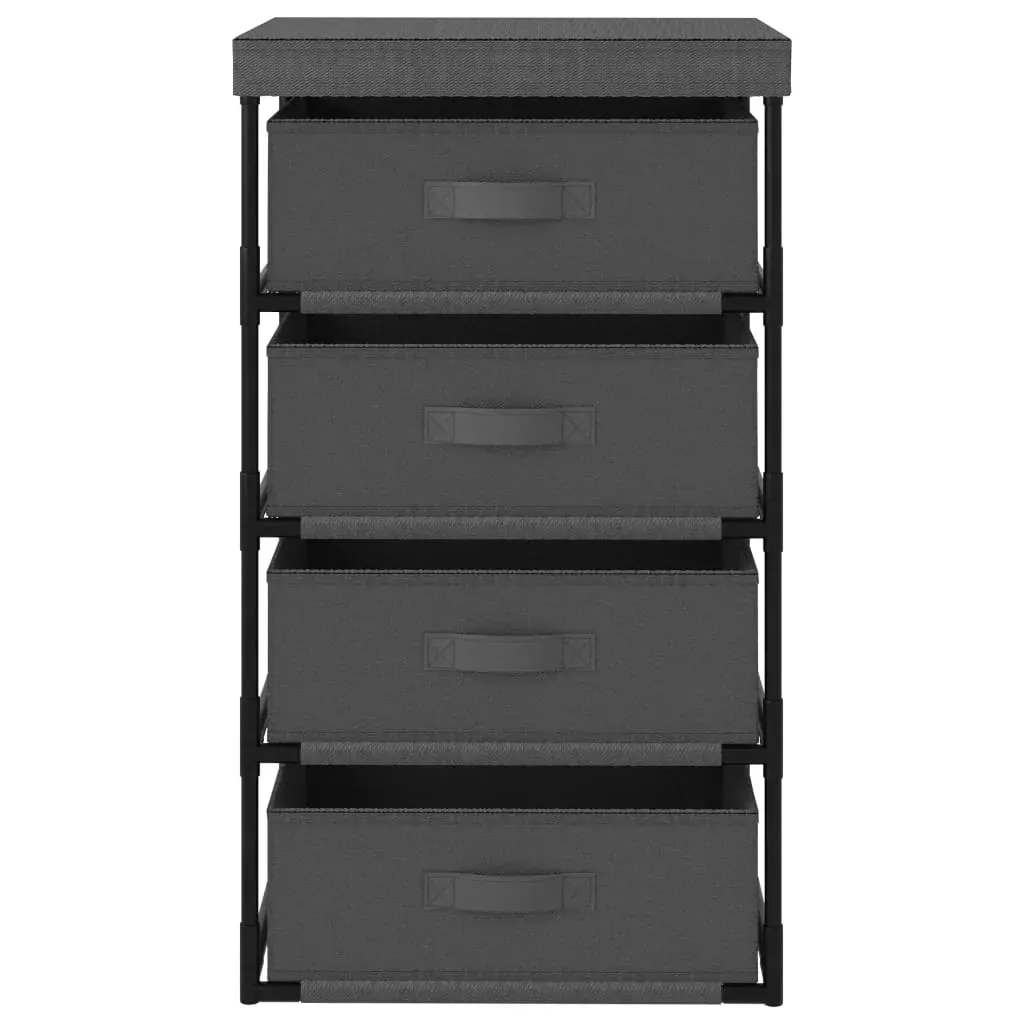 Storage Rack with 4 Fabric Baskets Steel Grey Price
