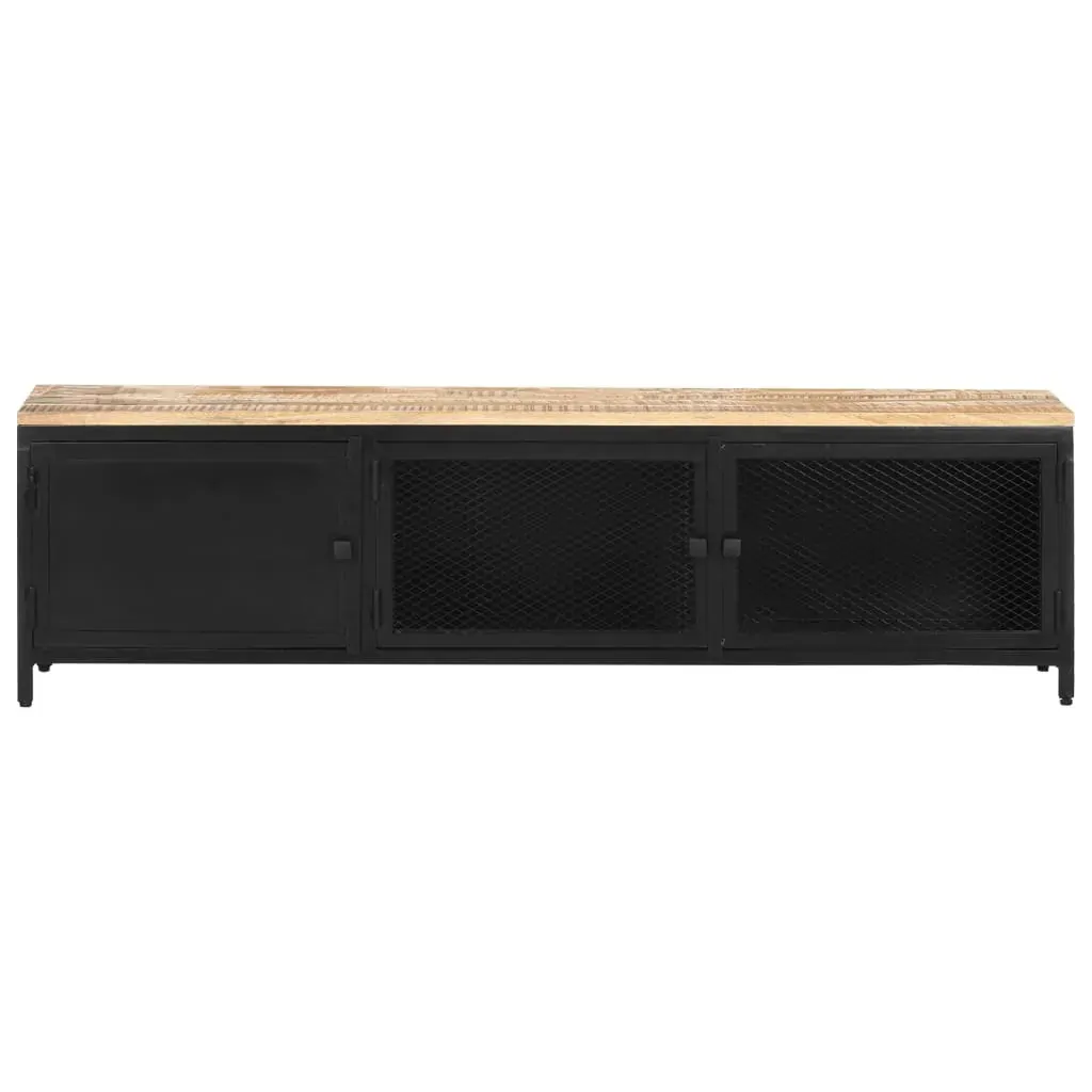 TV Cabinet 130x30x37 cm Solid Rough Mango Wood Price