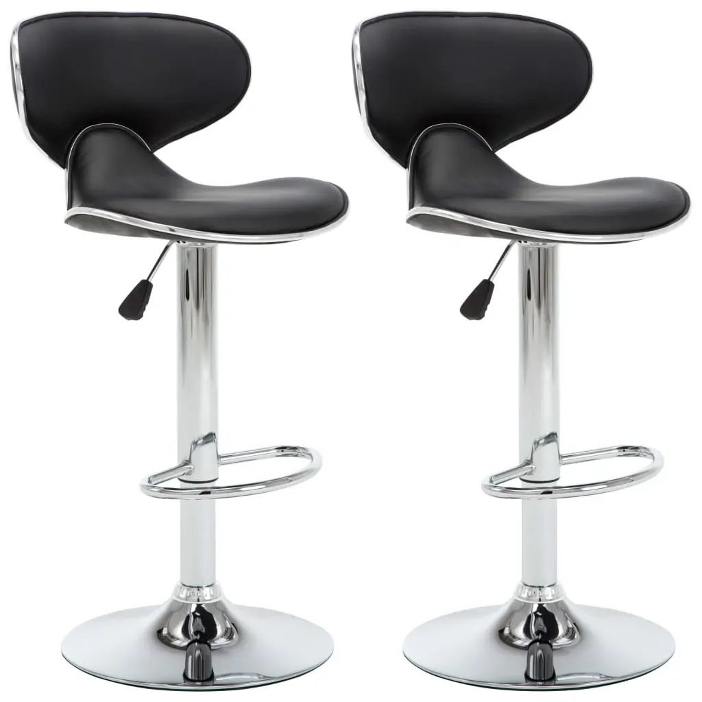 Bar Stools 2 pcs Black Faux Leather Price