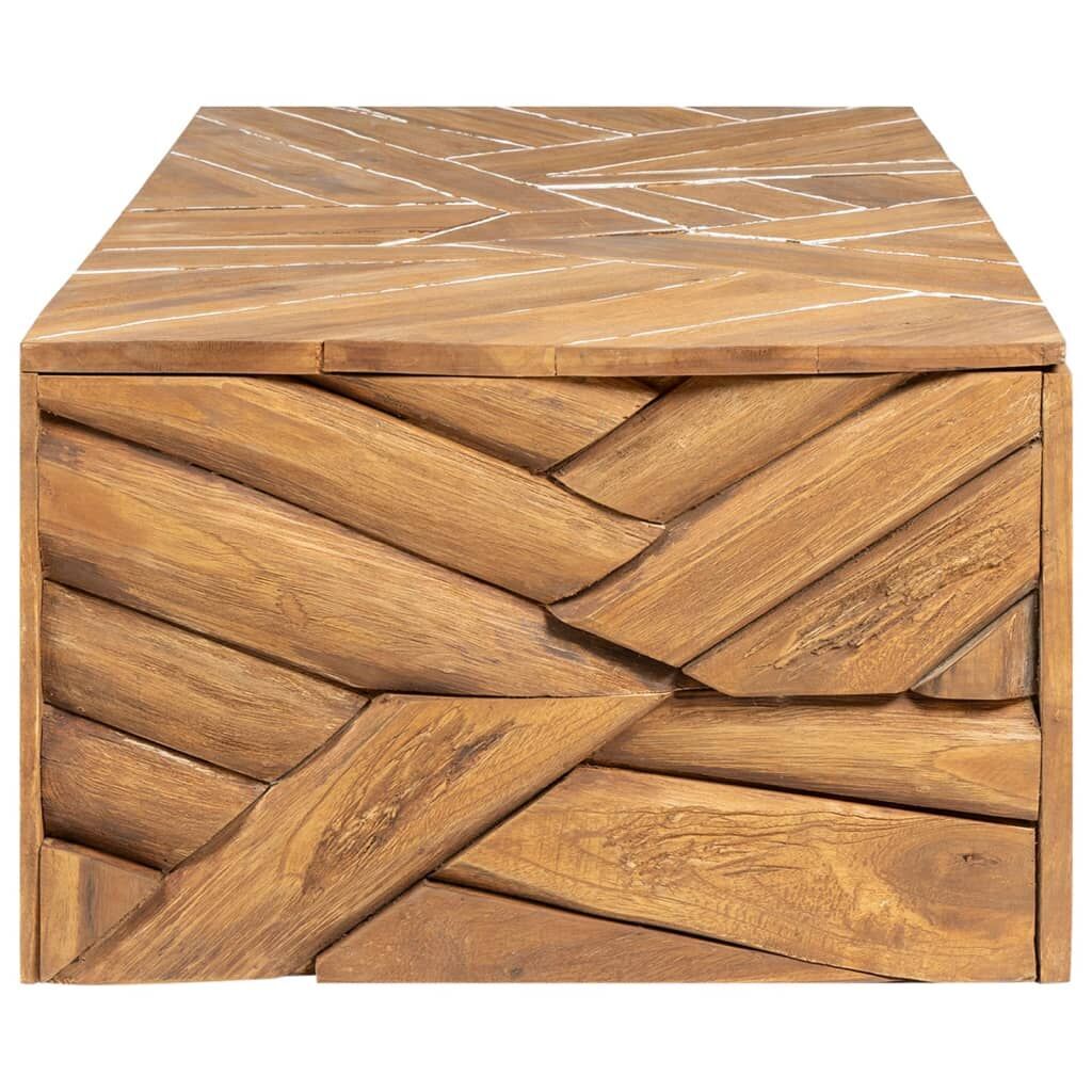 Coffee Table Erosion Solid Teak Wood 110x35x38 cm Price