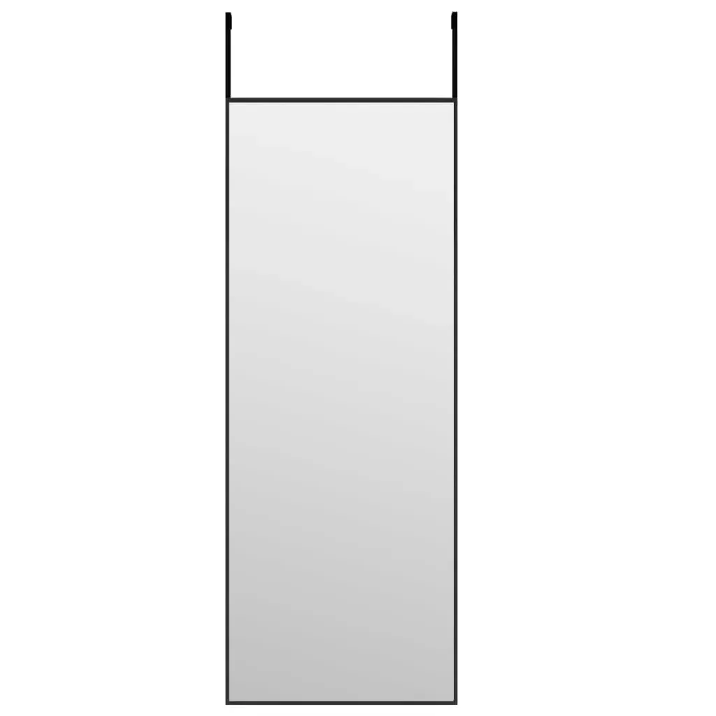 Door Mirror Black 30x80 cm Glass and Aluminium Price