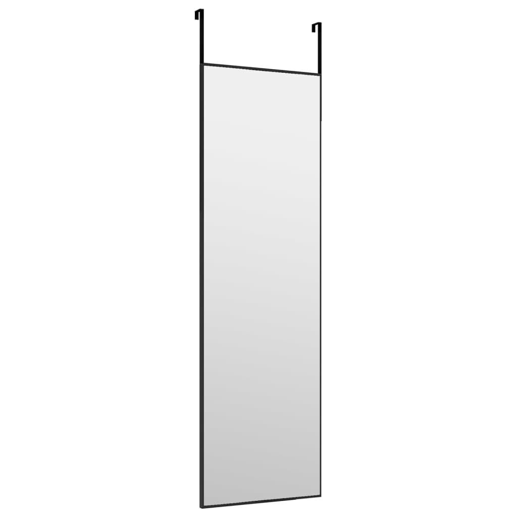 Door Mirror Black 30x100 cm Glass and Aluminium Price