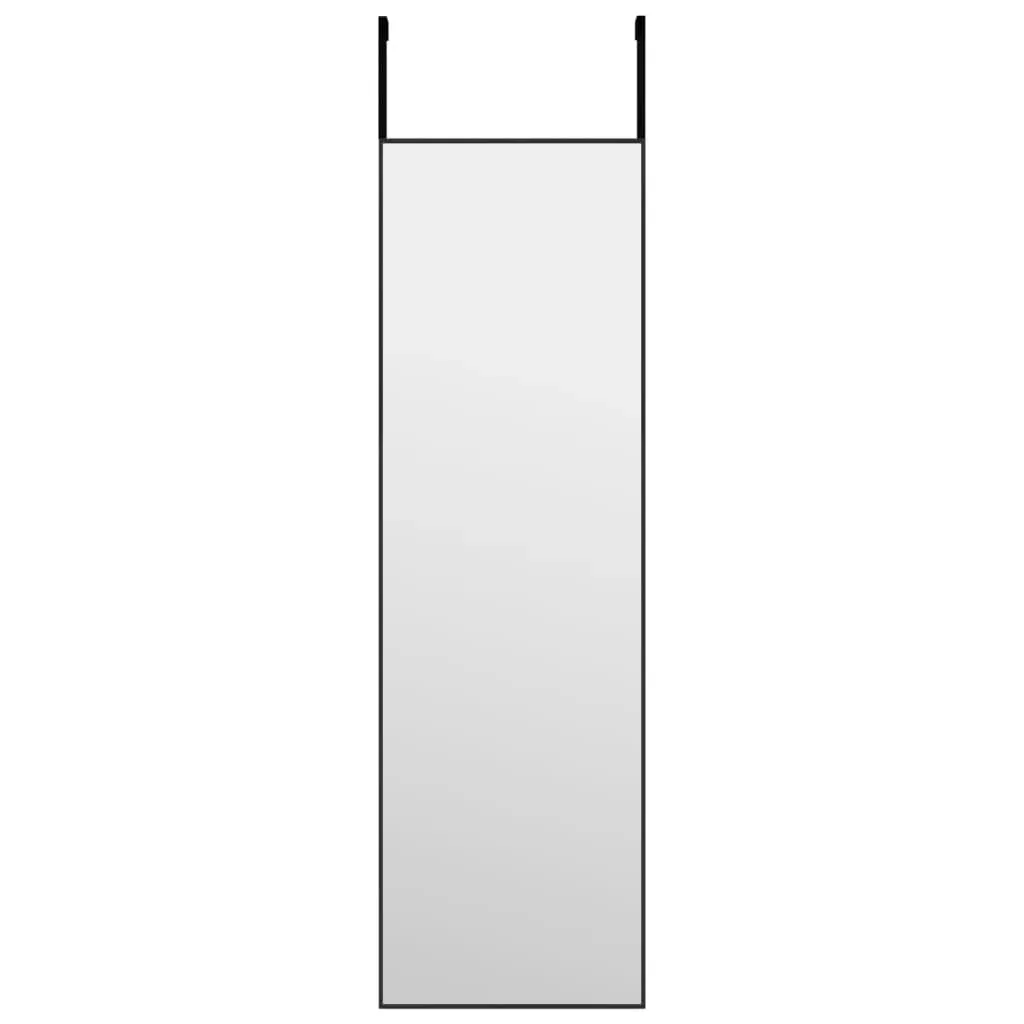 Door Mirror Black 30x100 cm Glass and Aluminium Price