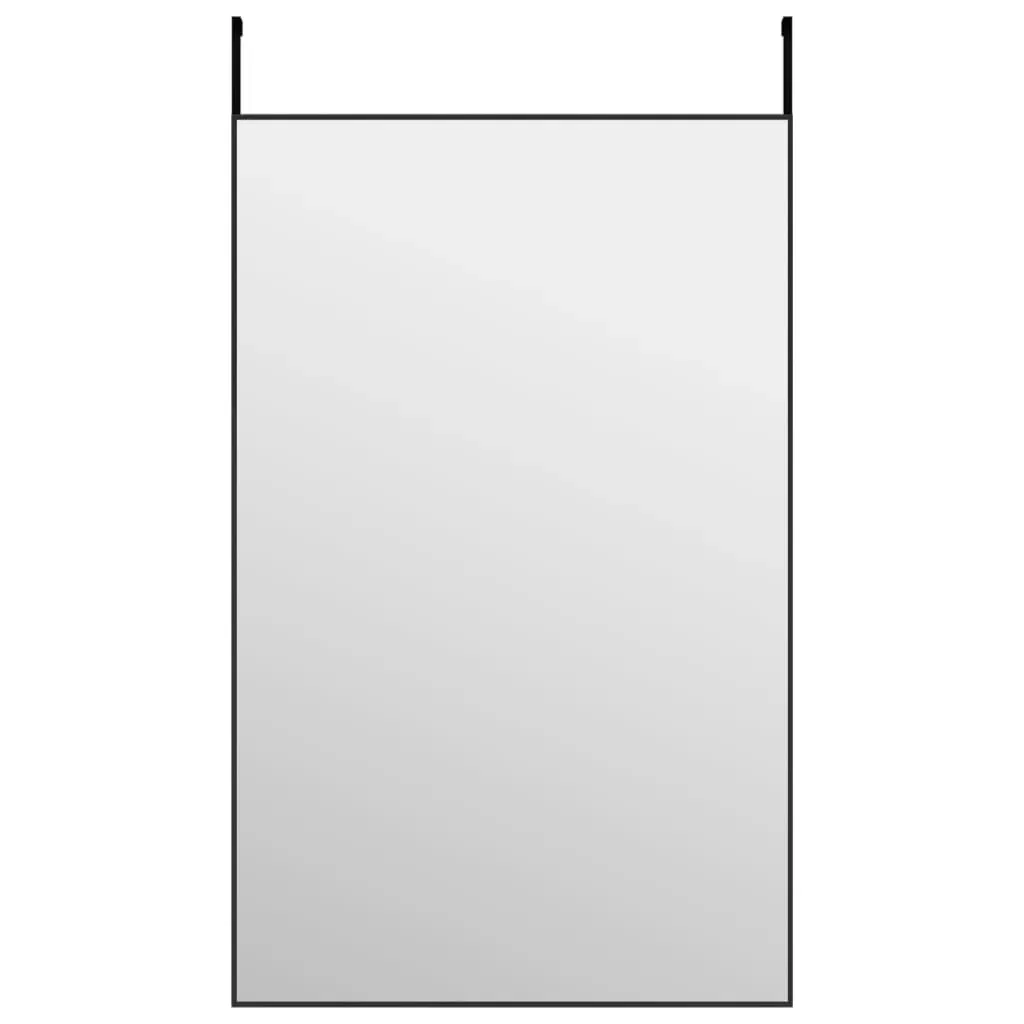 Door Mirror Black 50x80 cm Glass and Aluminium Price
