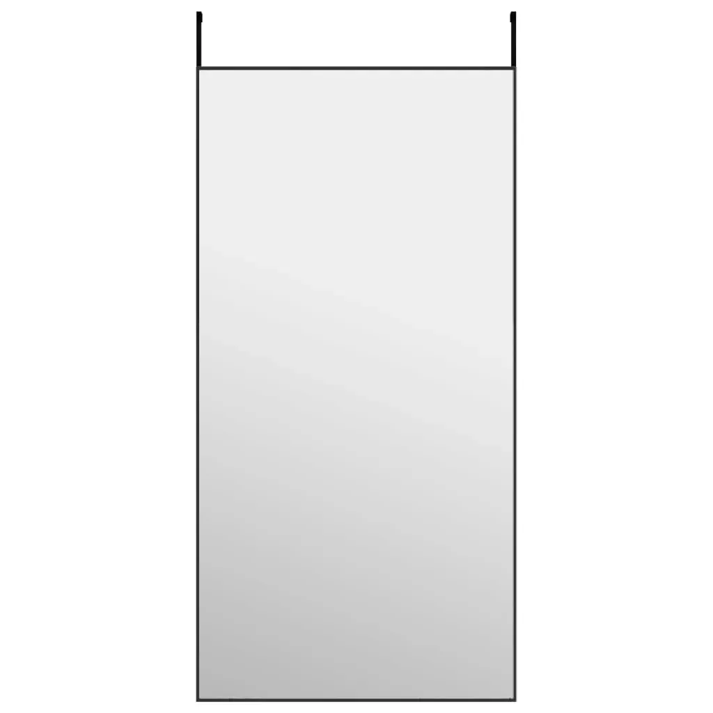 Door Mirror Black 50x100 cm Glass and Aluminium Price