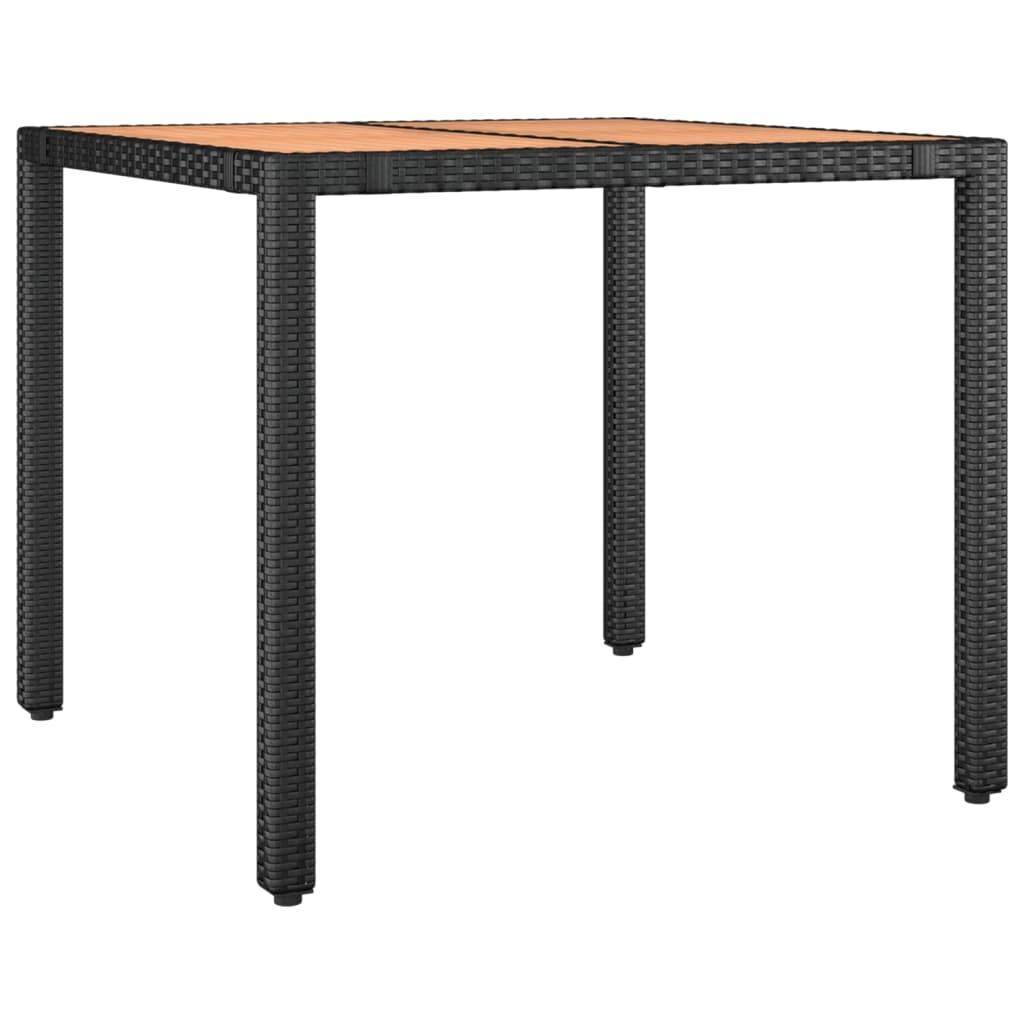 5 Piece Garden Dining Set with Cushions Black Poly Rattan Price