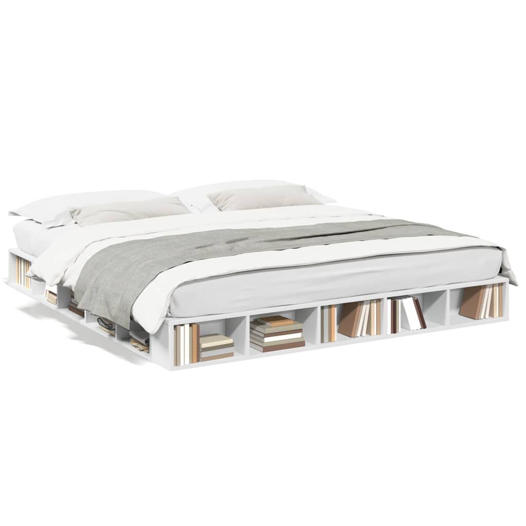 Bed Frame without Mattress White 183x203 cm King Price
