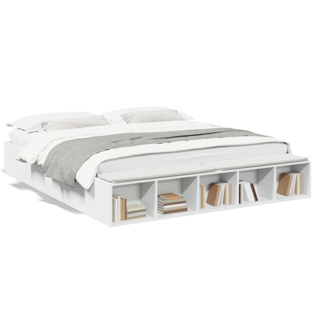 Bed Frame without Mattress White 183x203 cm King Price